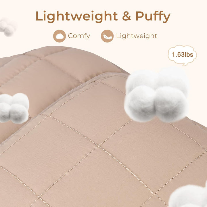 CLUCI Mochila acolchada abullonada para laptop para mujeres, Caqui,...
