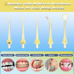 TOVENDOR Irrigador dental eléctrico de agua, hilo dental inalámbrico, irrigador oral IPX7, Amarillo