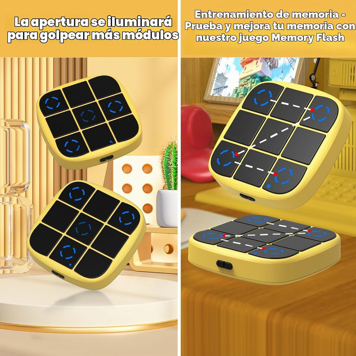 Juego de pernos recargables Tic-Tac-Toe, consola de rompecabezas de mano mejorada 4 en 1, juego de memoria educativo electrónico, juegos de mesa portátiles de viaje en automóvil para niños y adultos