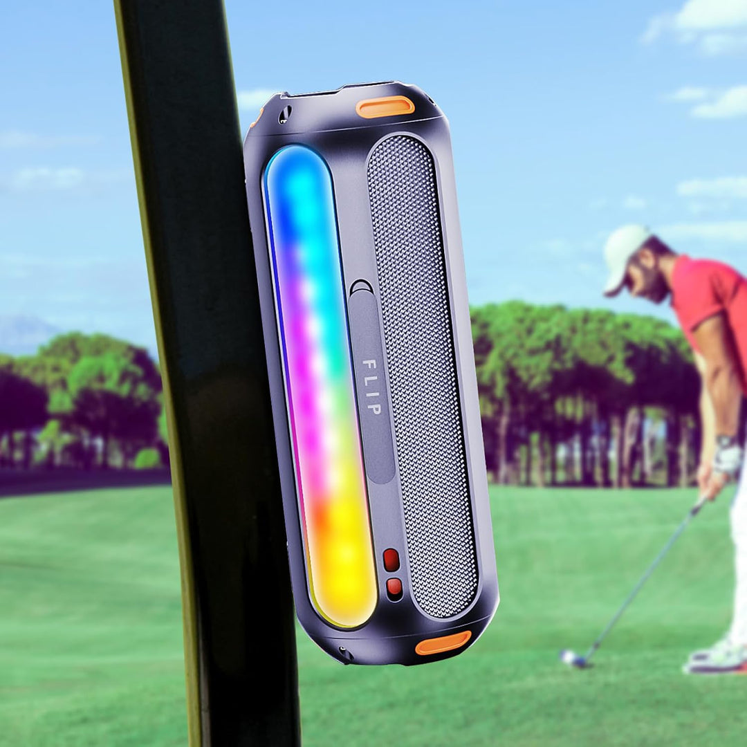 ABFOCE Altavoz de golf magnético Bluetooth con 7 luces intermitente...