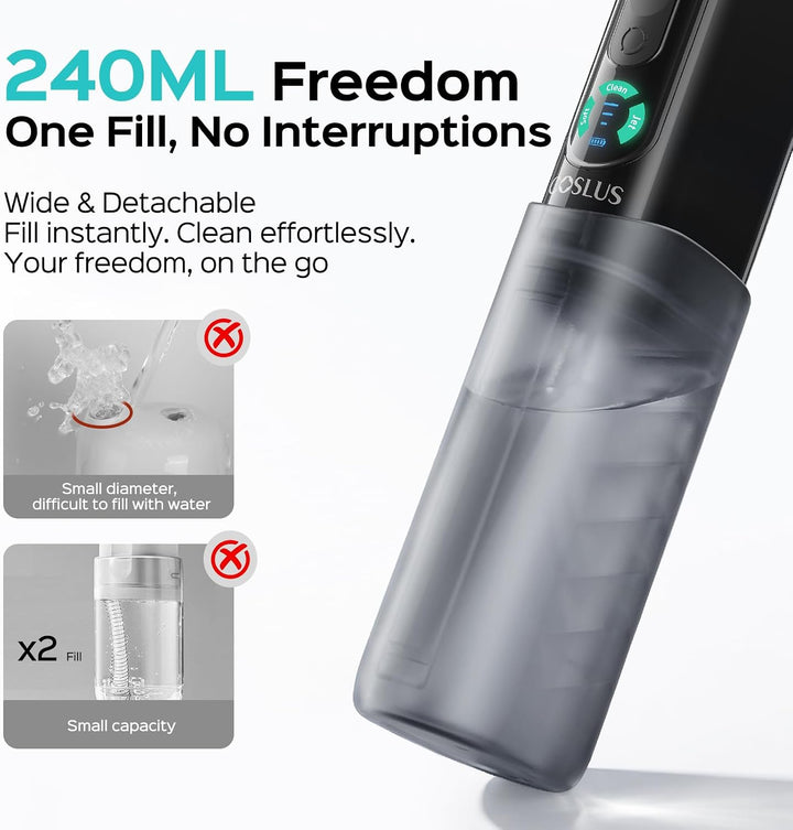 COSLUS Irrigador dental portátil T50 para viajes: Mini púa dental i...