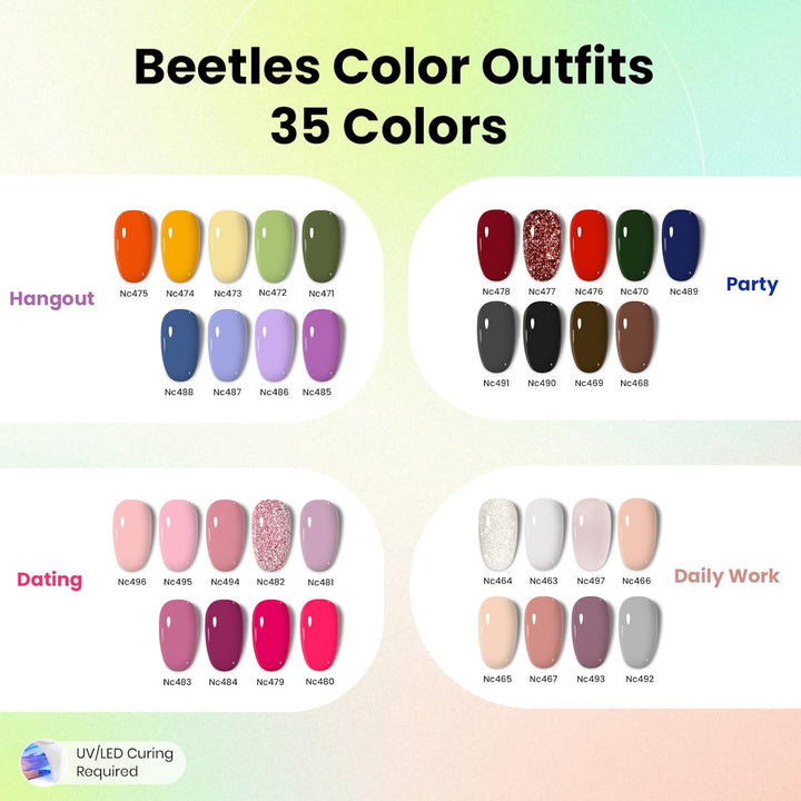 Beetles - Kit de esmalte de uñas de gel con luz UV \u2013 Kit de uñ...