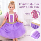 Meland Vestido Princesa para Niñas con Zapatos y Juguete, Regalo para Niñas de 3, 4, 5 y 6 años