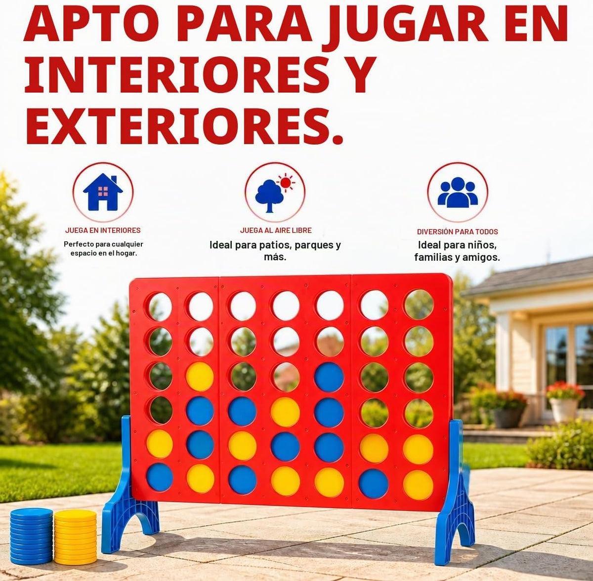 Giant 4 in a Row Game, juego jumbo para interiores y exteriores para la familia