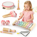 Juego de instrumentos musicales para niños de 9 piezas, juguetes de