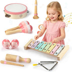 Juego de instrumentos musicales para niños de 9 piezas, juguetes de