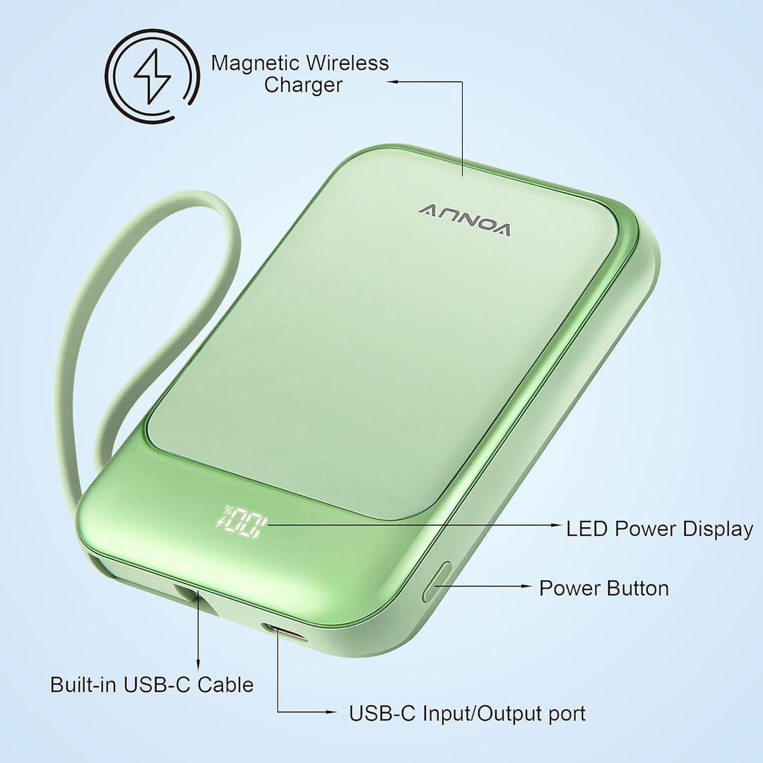 VONUV Banco de energía magnético de 10000mAh, cargador portátil ina...