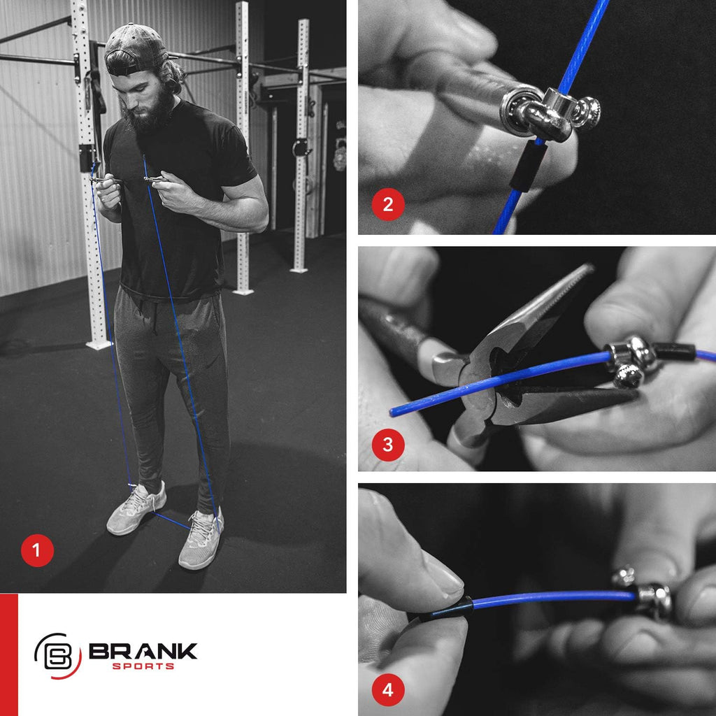 BRANK SPORTS® Juego de cuerda de velocidad con 3 cables de repuesto de acero | Ideal para Crossfit, fitness, boxeo y doble debajo fácil | Cuerdas de salto para fitness mujeres y hombres bolas de