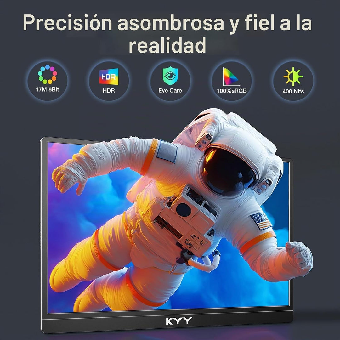 KYY Monitor portátil 4K \u2013 Pantalla de viaje UHD IPS de 15.6 pu...