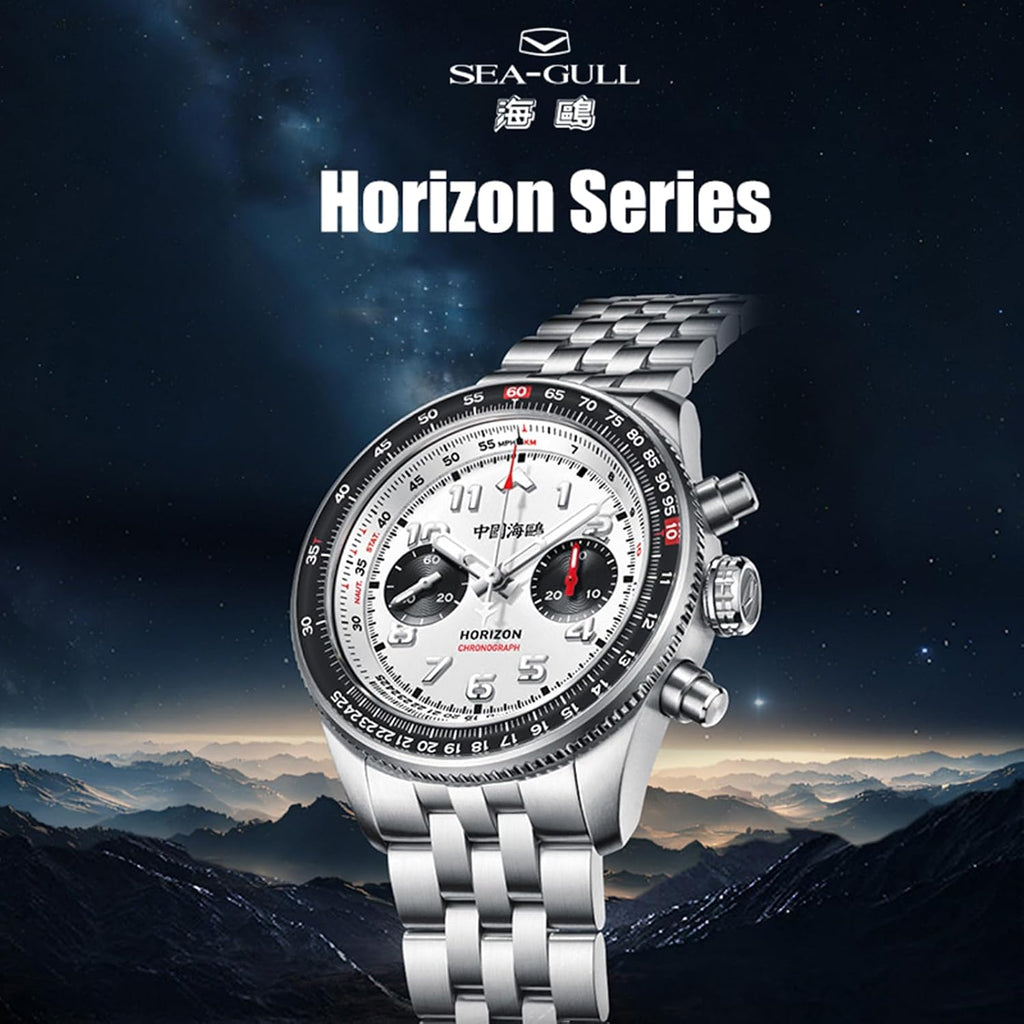 SEA-GULL Relojes mecánicos para hombre, reloj de pulsera automático para hombre, serie Horizon cronógrafo de aleación de titanio, Seagull ST19, luminoso, 1073