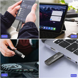 Unidad flash USB C de 128 GB, unidad flash USB 3.1 dual tipo C + US...