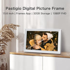 Marco de fotos digital WiFi, 15,6'' Frameo Digital Photo Frame Pantalla