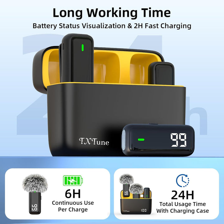 TXTUNE Micrófono de solapa inalámbrico para teléfono Android - Micr...