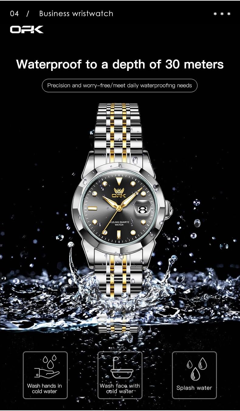OPK Reloj de pulsera para mujer de acero inoxidable para mujer