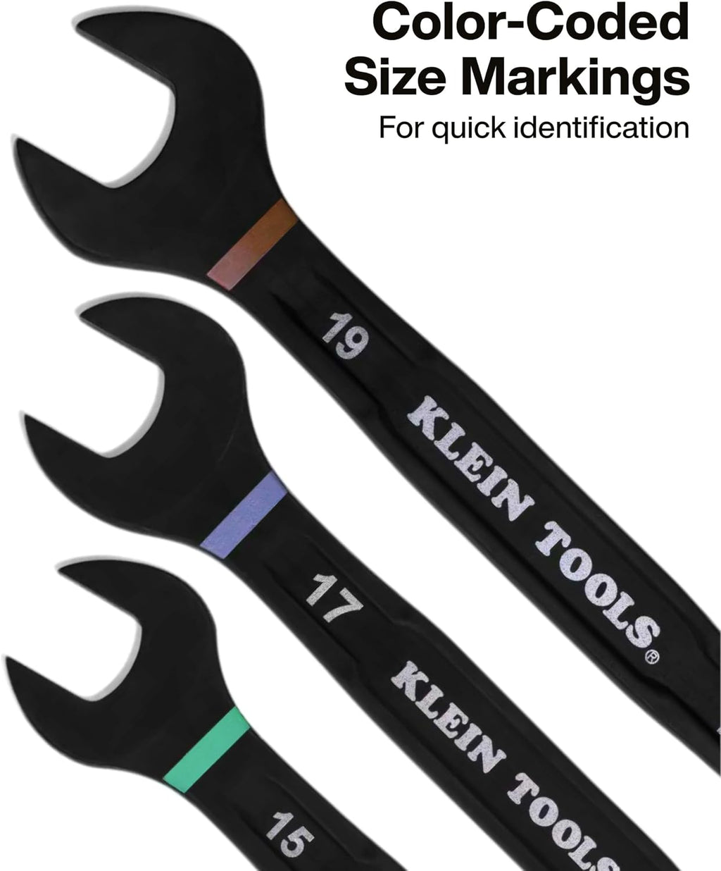 KLEIN TOOLS 69408MG - Juego de llaves de trinquete combinadas, métricas, 8 piezas, 8 a 19 mm, aleación de acero, funda de espuma, 90 dientes