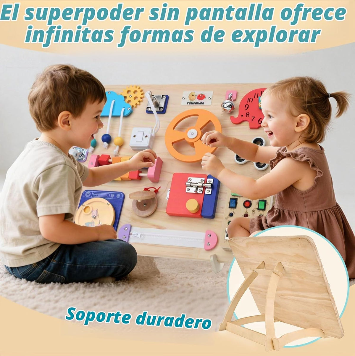 Tablero grande de actividades de 20 x 16 pulgadas, juguete sensorial de