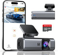 Cámara de tablero 4K frontal, WiFi de 5 GHz, tarjeta de 32 GB incluida, cámara de salpicadero mini