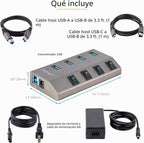 StarTech.com, 5G4AIBS-USB-HUB-NA, hub USB 2.0 de 4 puertos, alimentado