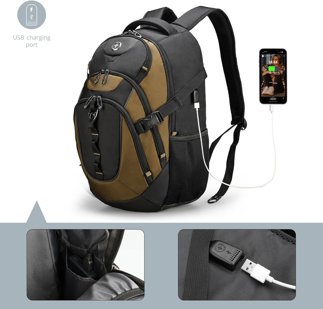 swissdigital Mochila para portátil de viaje de negocios, para hombr...