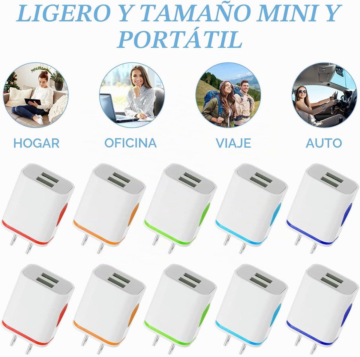 Xuhal 12 piezas USB bloque de cargador de pared USB a granel cubo de