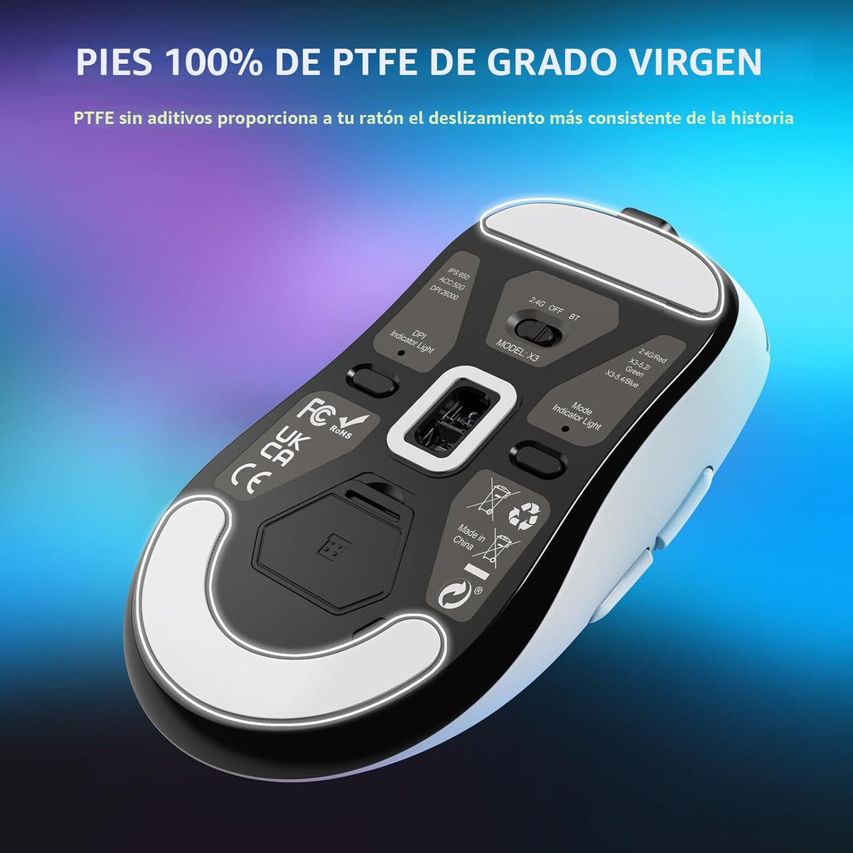 ATTACK SHARK X3 - Mouse inalámbrico para juegos, mouse ergonómico d...