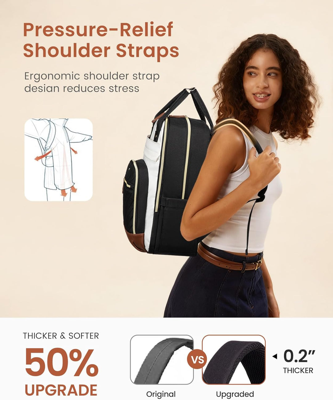 LOVEVOOK - Mochila para laptop para mujer, mochilas de viaje de tra...