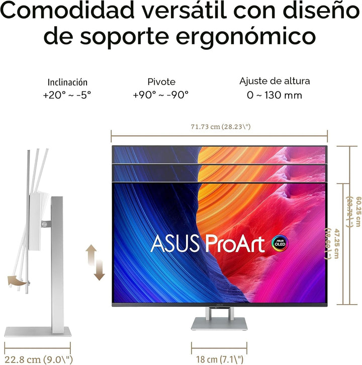 Monitor ASUS ProArt PA32UCDM 32 pulgadas 4K 240Hz OLED profesional...