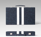 Juegos de backgammon de 15 pulgadas para adultos, tablero clásico de backgammon con dados de damas únicos, exterior de piel sintética e interior de terciopelo, juego de viaje de backgammon portátil (azul)