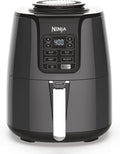 Ninja AF101 - Freidora de aire, capacidad de 4 cuartos de galón, crujiente 4 en 1, asar, recalentar, deshidratar, piezas aptas para lavavajillas, 105°F-400°F, 1550 W, gris