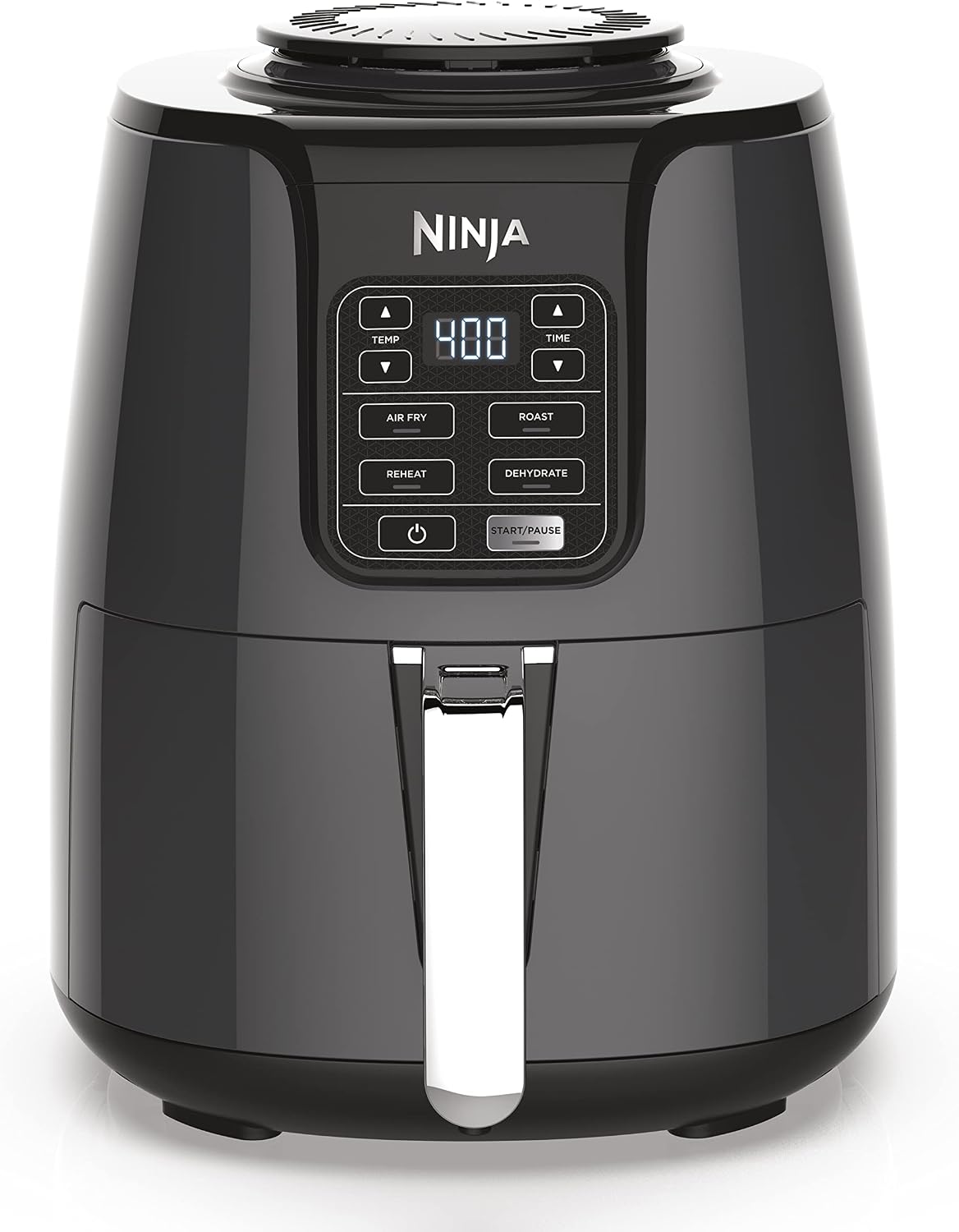 Ninja AF101 - Freidora de aire, capacidad de 4 cuartos de galón, crujiente 4 en 1, asar, recalentar, deshidratar, piezas aptas para lavavajillas, 105°F-400°F, 1550 W, gris