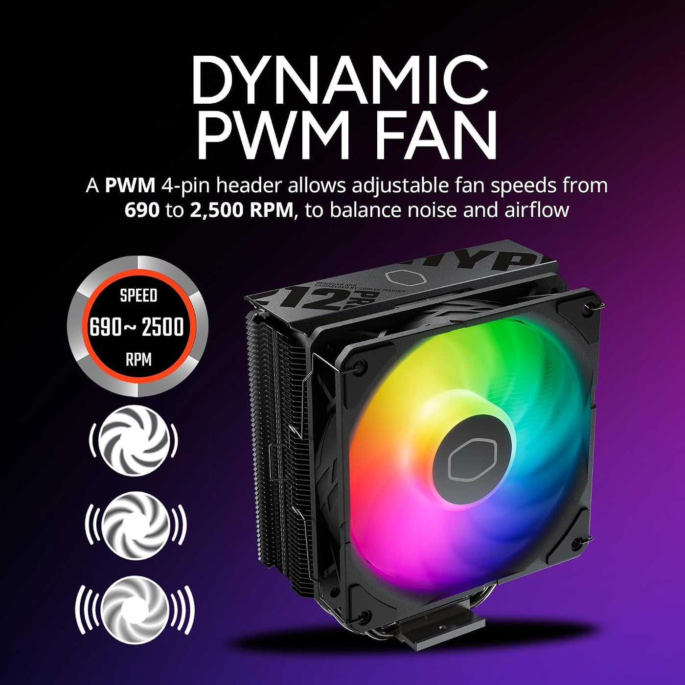 Cooler Master Enfriador de aire de CPU Hyper 212 RGB Black Edition,...