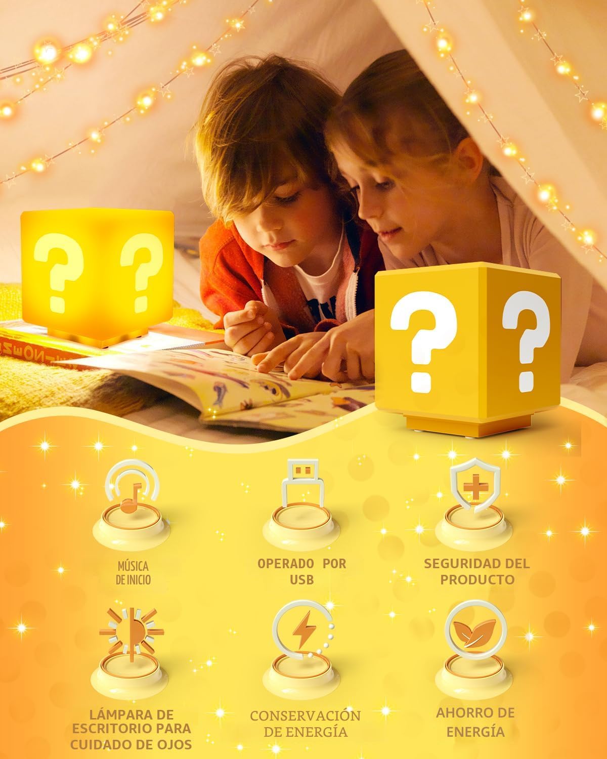 Super Bros Juguetes para Niños 4-6 Luz Nocturna para Niños con Efectos de Sonido de Juego