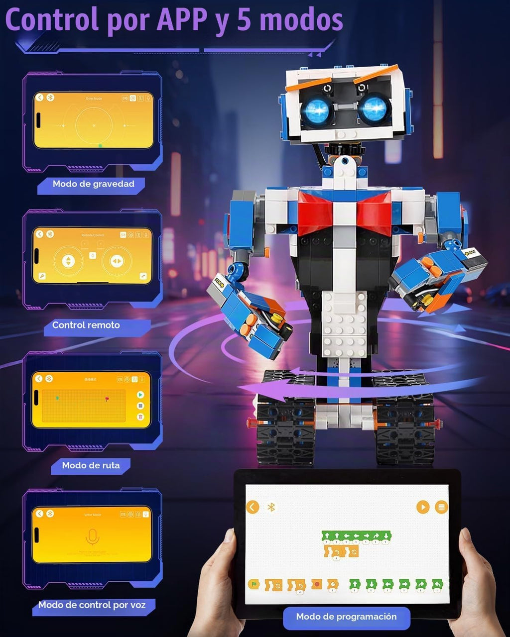 okk STEM Robot Juguetes para niños 8-12, APP RC Control Kit de construcción