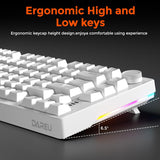 DAREU EK75 Teclado mecánico con cable, teclado 75% con perilla de v...