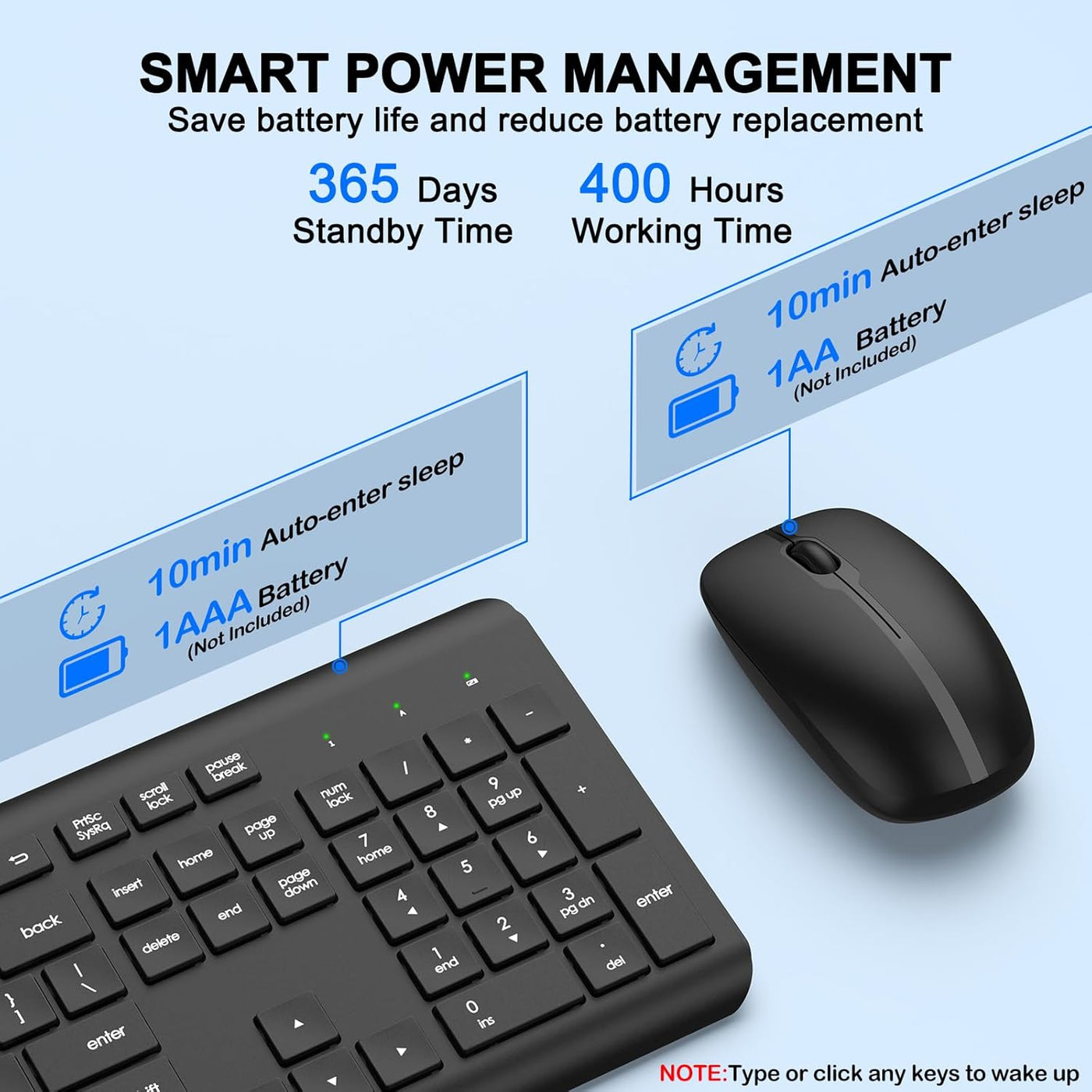 Combo de teclado y ratón inalámbricos, teclado ergonómico silencios...