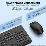 Combo de teclado y ratón inalámbricos, teclado ergonómico silencios...