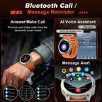 Reloj inteligente para hombre, rastreador de actividad física, GPS: relojes inteligentes militares para Android/iPhone Gps Watch 1.43 "AMOLED Hacer respuesta llamada Correr Relojes digitales para hombre, compatible con Samsung, monitor de corazón