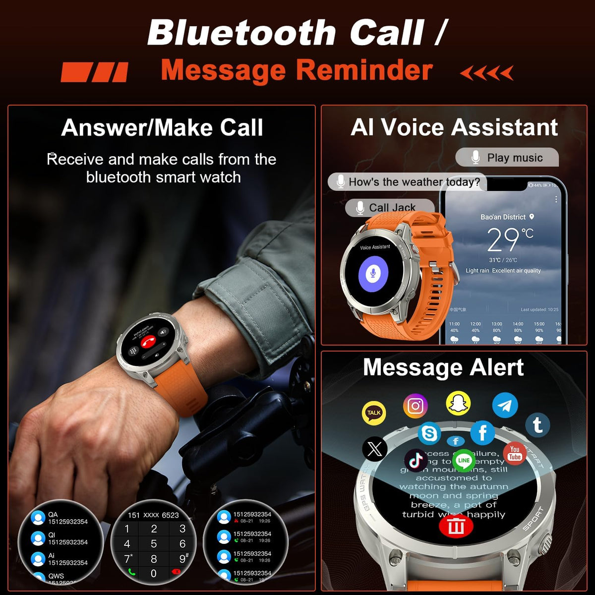 Reloj inteligente para hombre, rastreador de actividad física, GPS: relojes inteligentes militares para Android/iPhone Gps Watch 1.43 "AMOLED Hacer respuesta llamada Correr Relojes digitales para hombre, compatible con Samsung, monitor de corazón