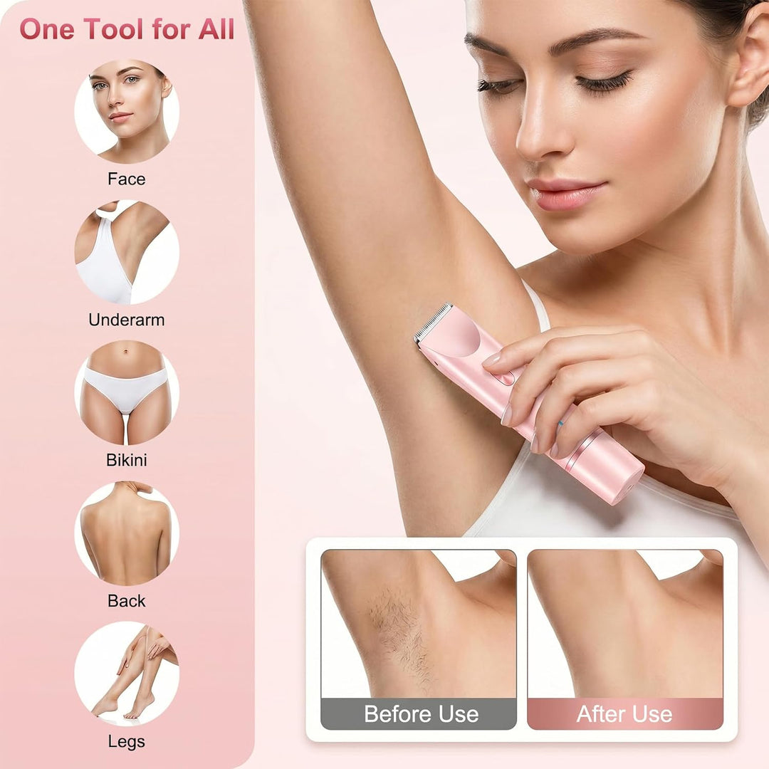 Debark Recortadora de bikini 2 en 1 para mujer, maquinilla de afeit...