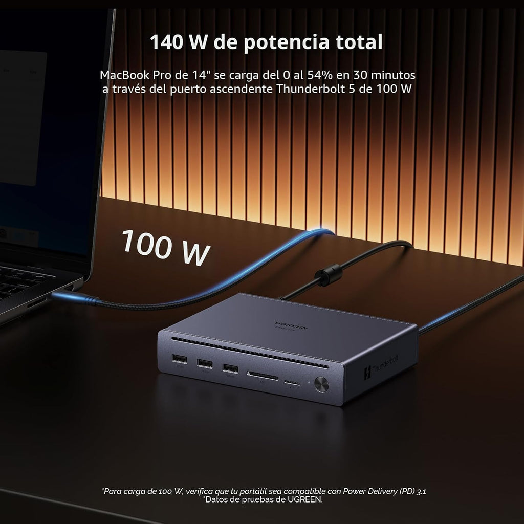 UGREEN Estación de acoplamiento Maxidok Thunderbolt 5, triple 4K@144Hz