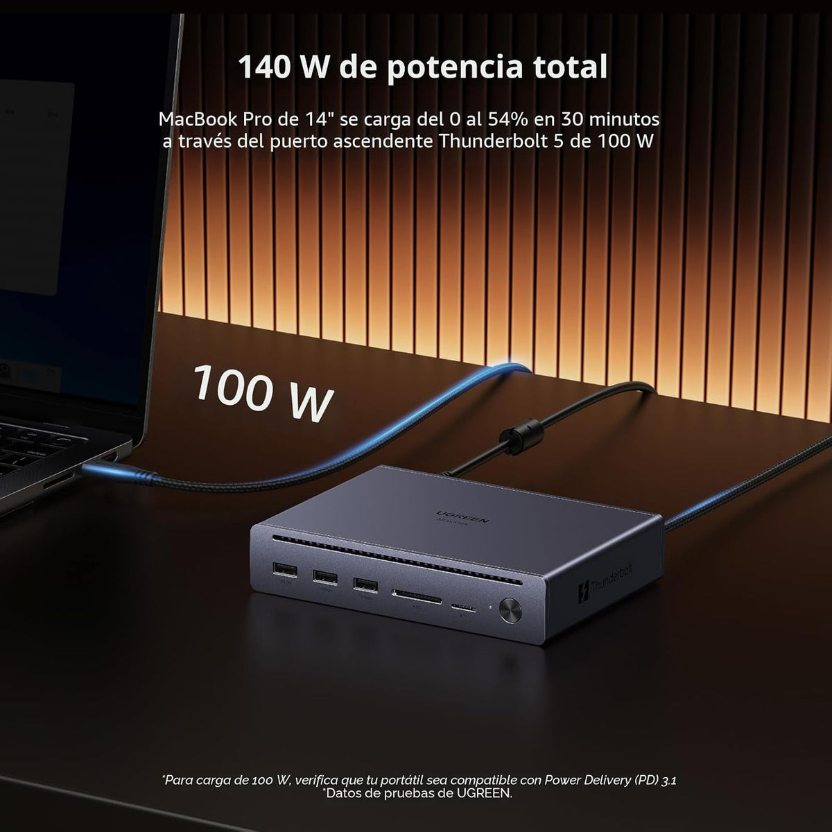 UGREEN Estación de acoplamiento Maxidok Thunderbolt 5, triple 4K@144Hz