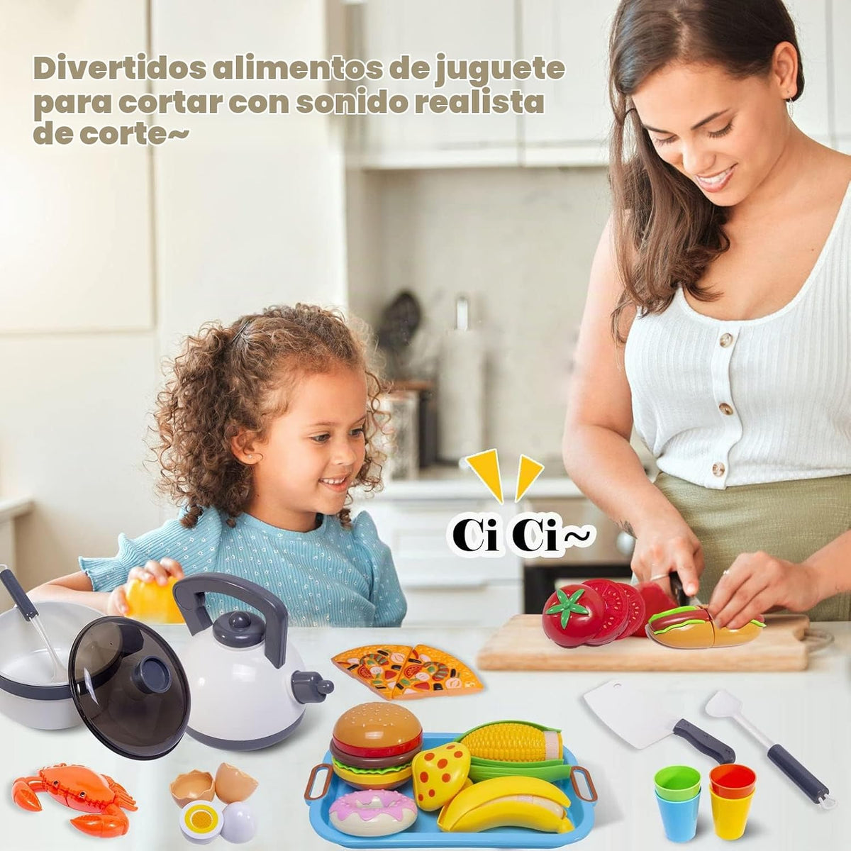 Utensilios de cocina para niños, utensilios de cocina para jugar, platos