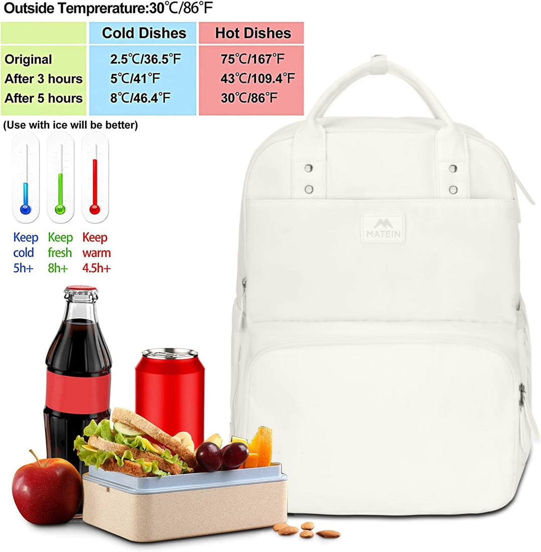 MATEIN - Mochila para mujer con fiambrera, mochila de 17 pulgadas c...