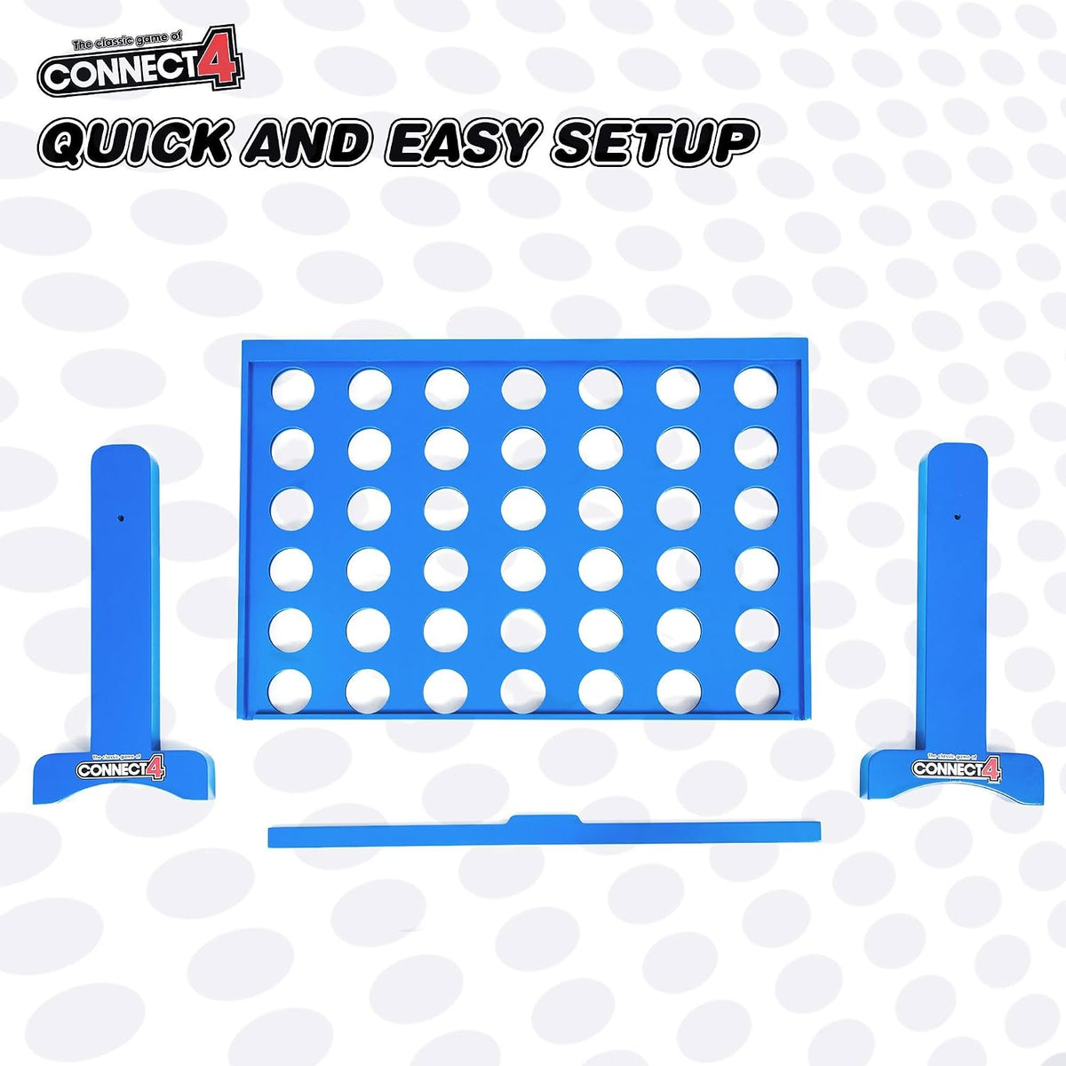 EastPoint Giant Wood Connect 4 Jumbo Yard Game, 42 piezas, bolsa de