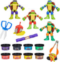 Play-Doh Teenage Mutant Ninja Turtles Cowabunga Creations Bendy 4 Inch Action Figures Set, Kids Arts & Crafts, TMNT Toys para Boys & Girls 4+