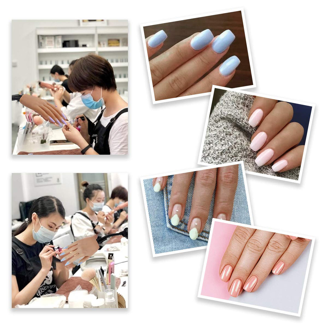 LIONVISON Mano de práctica de silicona para uñas acrílicas con sopo...