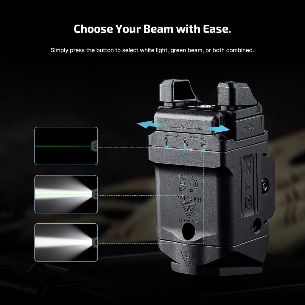 OLIGHT PL X GL - Paquete de luces tácticas recargables para montaje en riel con PL X