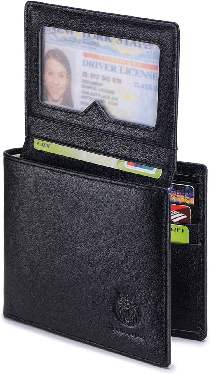 Golnestyn Cartera plegable de cuero de grano superior para hombre,...