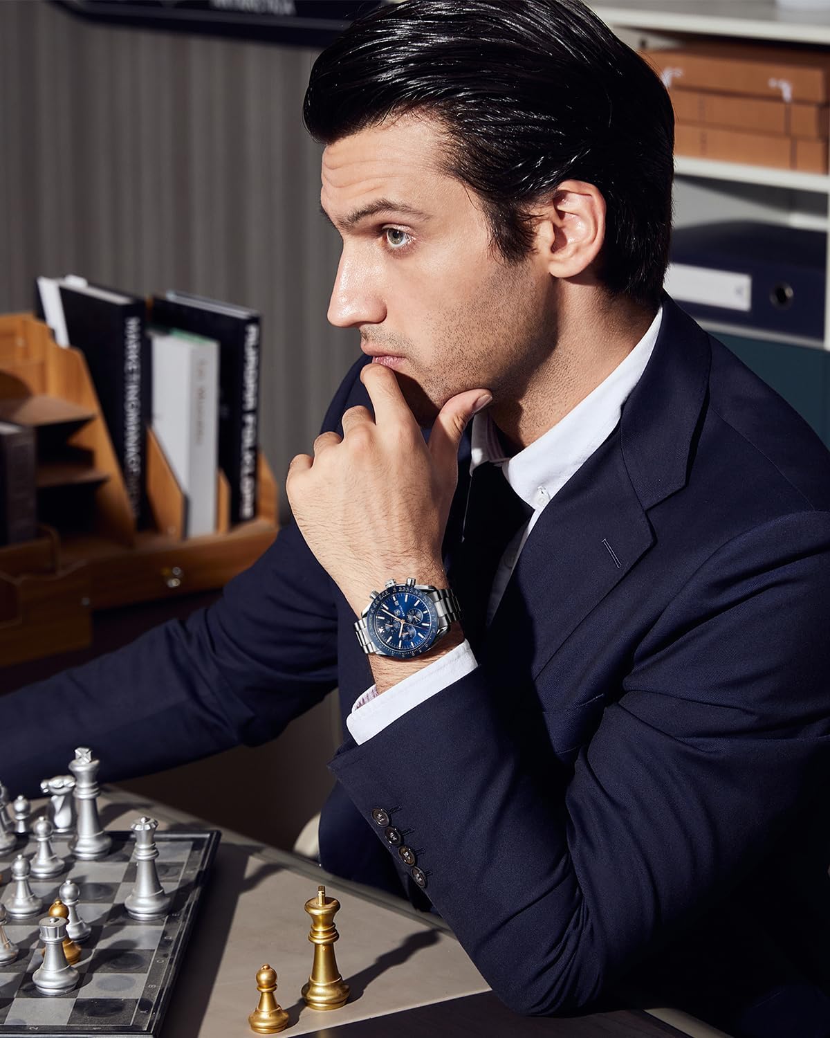 BENYAR Relojes de pulsera para hombre, cronógrafo analógico, de cuarzo, impermeables, para negocios, trabajo, casual, deportivo, con calendario