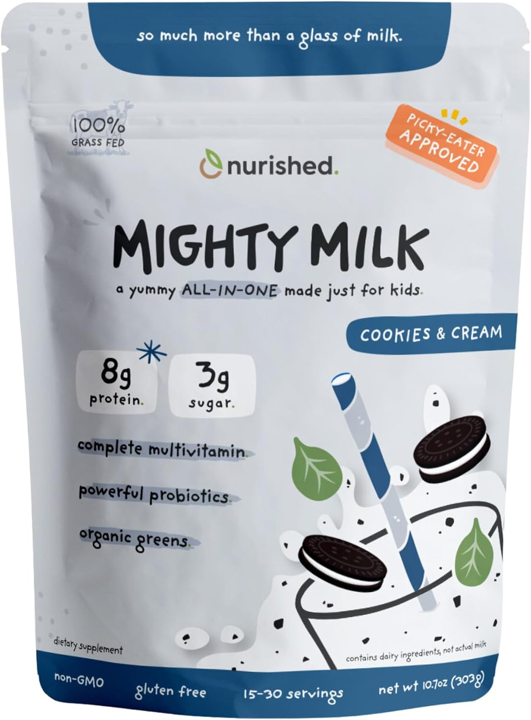 Nurished Cookies &amp; Cream Mighty Milk - Proteína en Polvo Diaria...